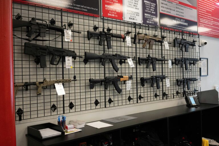 Interior photo of a gun shop in Florida.